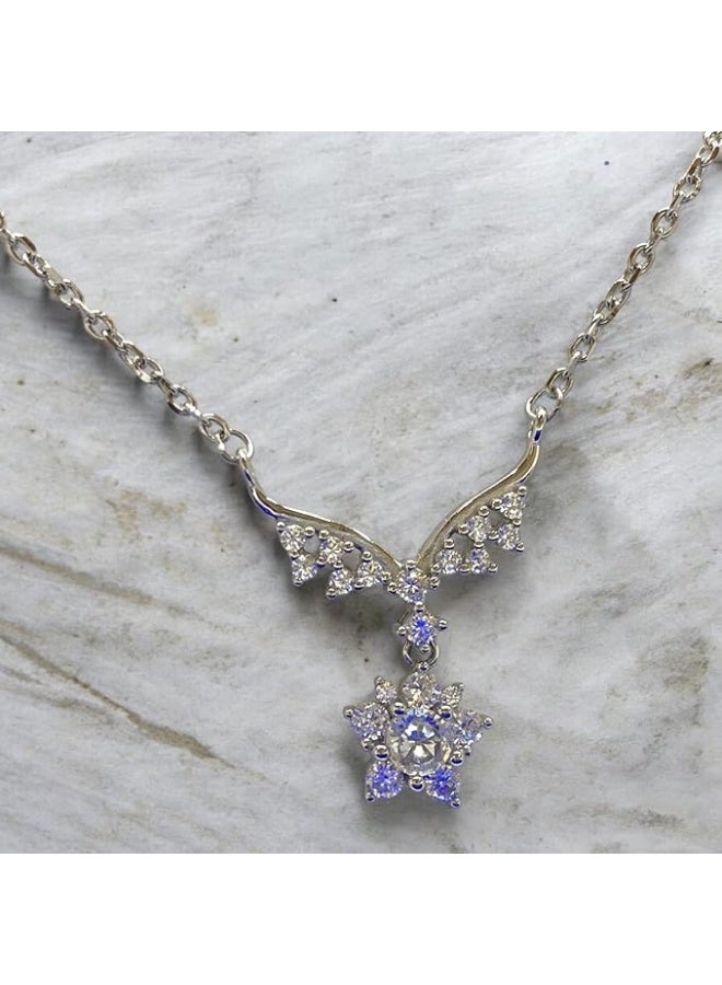 Swiss sterling silver pendant for women, plated with high-quality white gold, "Star of Love" design. - Image 4
