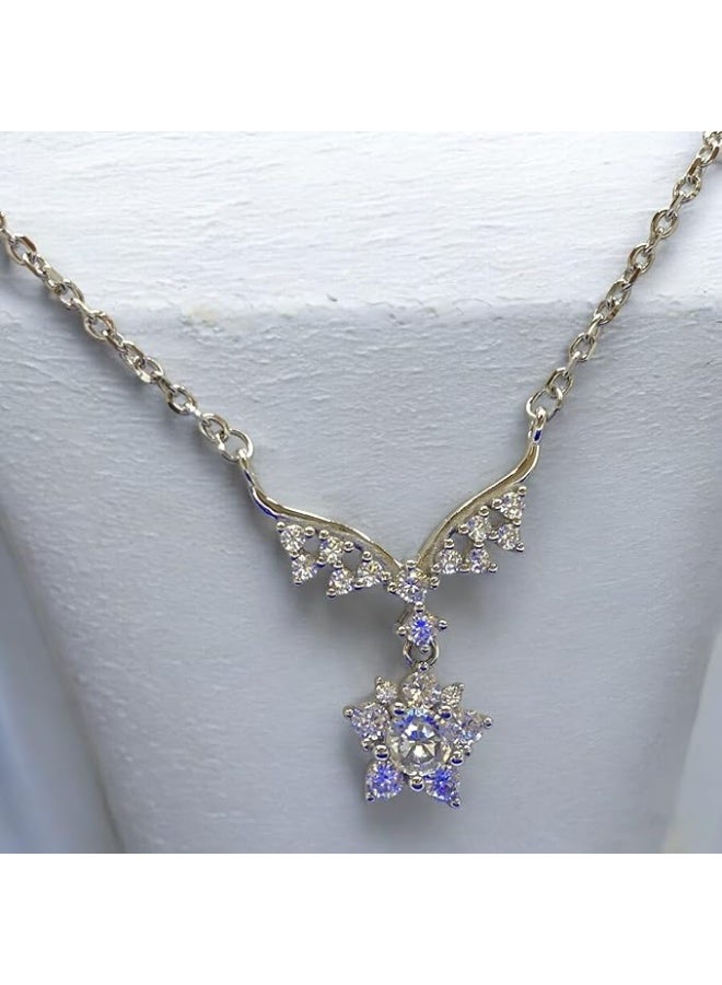 Swiss sterling silver pendant for women, plated with high-quality white gold, "Star of Love" design. - Image 3