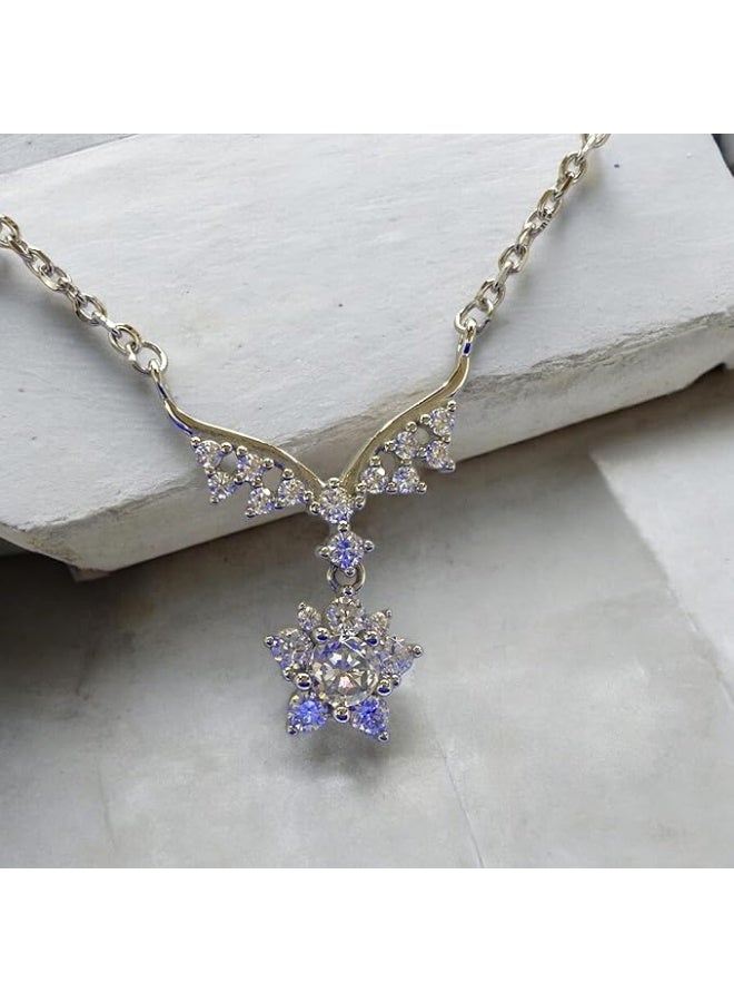 Swiss sterling silver pendant for women, plated with high-quality white gold, "Star of Love" design. - Image 2