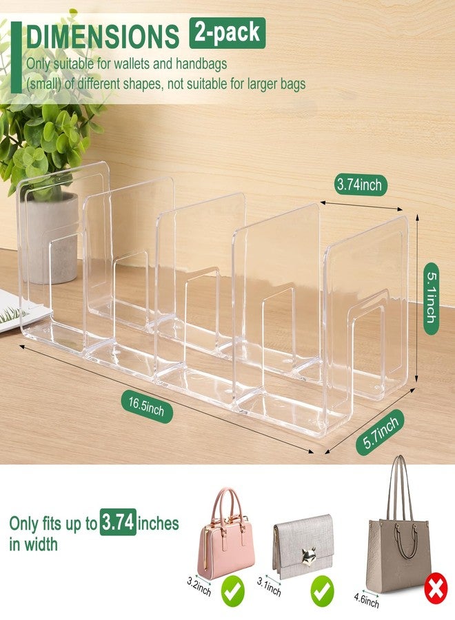 AMZABBY Shelf Divider for Closet, 2 Pack Clear Purse Organizers for Closet Acrylic Handbag Separators Storage Organizer Bookshelf Separator Dividers | Heavy-Duty, Space-Saving - Image 2