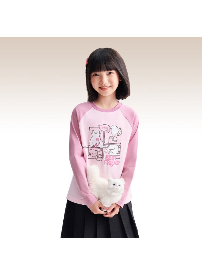 Annil kids' Round Neck Long Sleeve T-shirt 2025 Fall New Drop Shoulder Color Block Design - Image 3