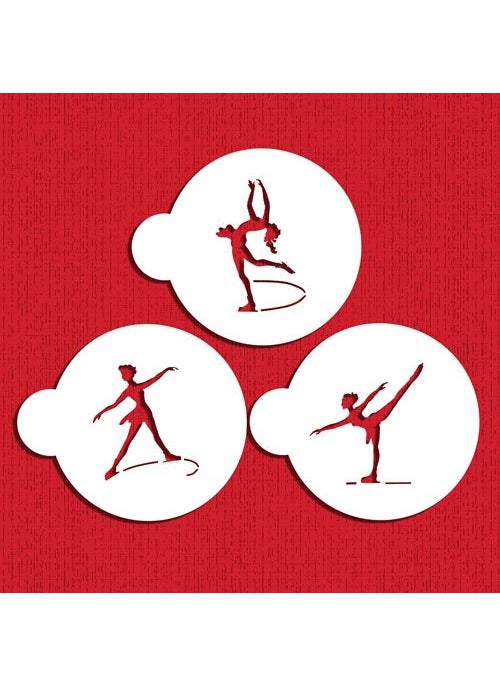 Designer Stencils - Designer Stencils C969 Figure Skaters Cookie Stencil Set - Image 1