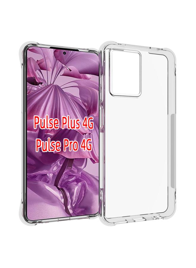 جراب هاتف مقاوم للصدمات ومضاد للانزلاق وسميك من مادة TPU لهاتف HMD Pulse+ / Pulse Pro (شفاف)