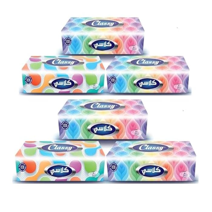 Classy Smart Facial Tissue 500-Pieces, 6-Pack