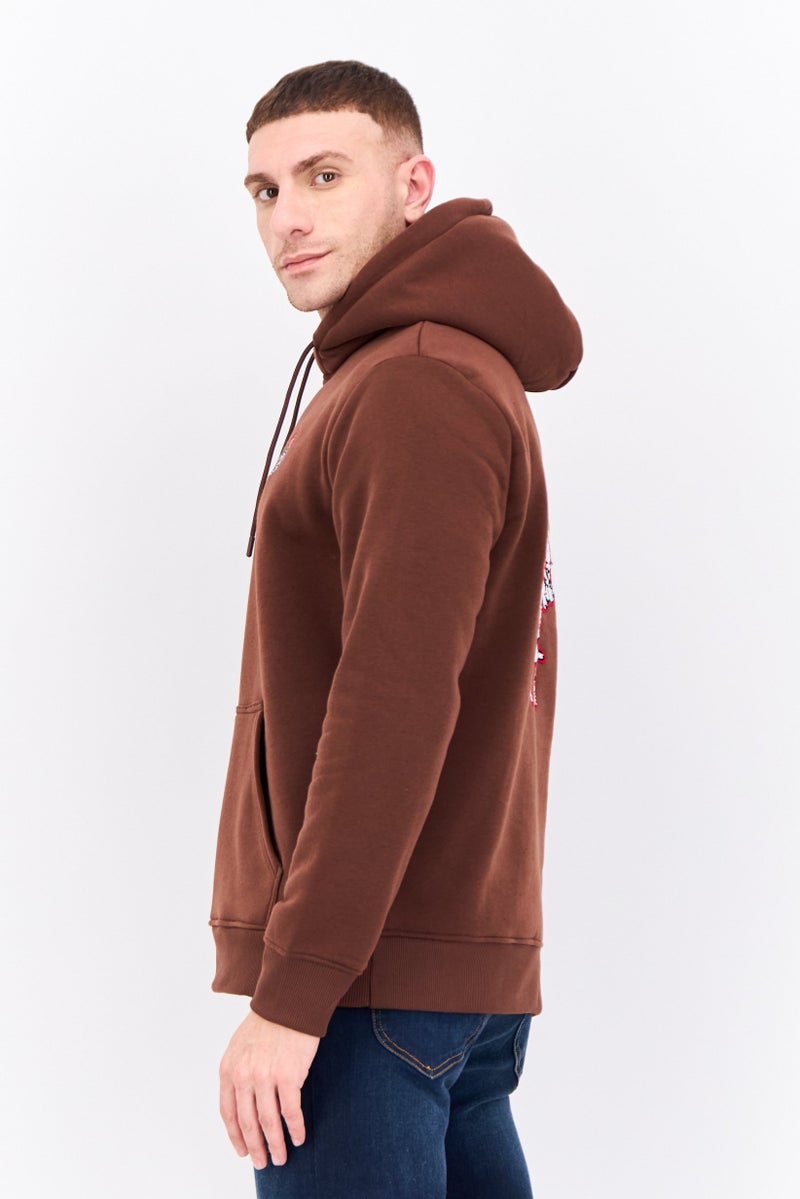 MEMBERS ONLY Men Embroidered Logo Long Sleeves Hoodie, Brown - Image 2