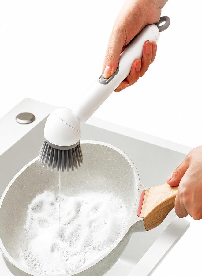 360° Rotating Dish Brush with Soap Dispenser, Kitchen Scrubber for Pots, Pans and Sink Cleaning - Image 1
