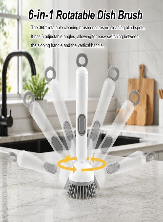 360° Rotating Dish Brush with Soap Dispenser, Kitchen Scrubber for Pots, Pans and Sink Cleaning - Image 4