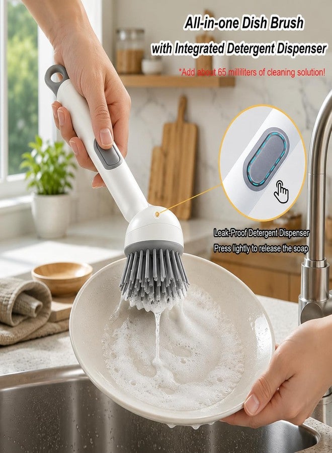 360° Rotating Dish Brush with Soap Dispenser, Kitchen Scrubber for Pots, Pans and Sink Cleaning - Image 5