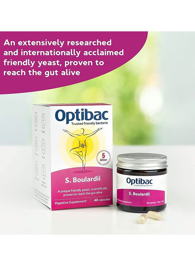 Optibac Probiotics Saccharomyces Boulardii Vegan Scientifically Proven Digestive Probiotic Supplement 5 Billion Cfu 16 Capsules  - Image 2