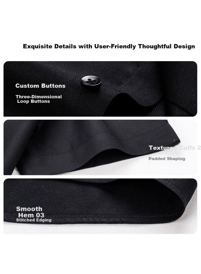 Shanshan Short Sleeve Shirt Men Summer Casual Business High-end Pure Cotton Shirt Black 44