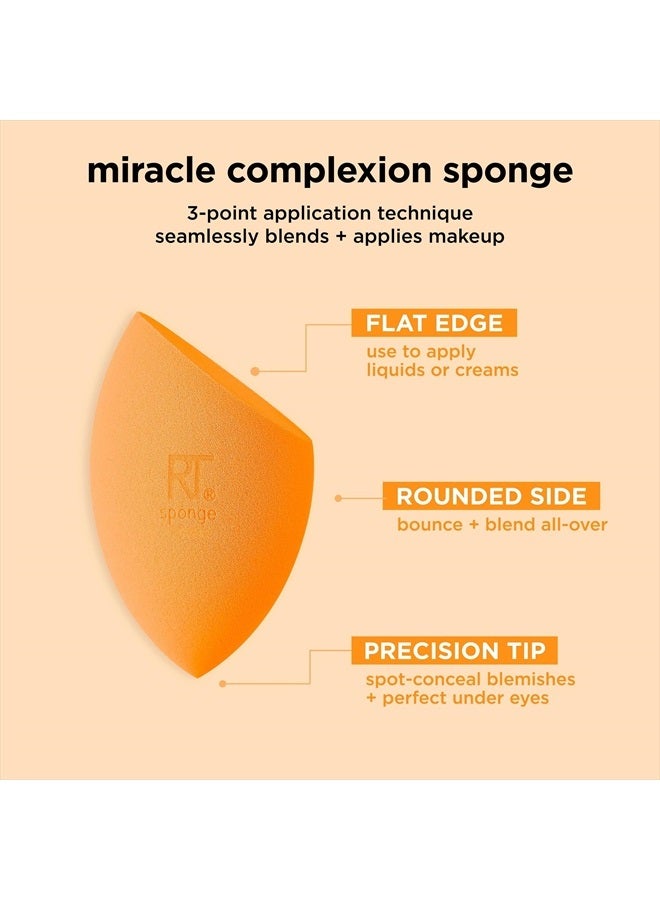 REAL TECHNIQUES Miracle Complexion Sponge Set 4 Pack, Makeup Blender Sponge For Liquid & Cream Makeup, Buildable Coverage, Foundation Sponge For Natural Base, Mother's Day Gift Set, Latex-Free Foam - Image 3