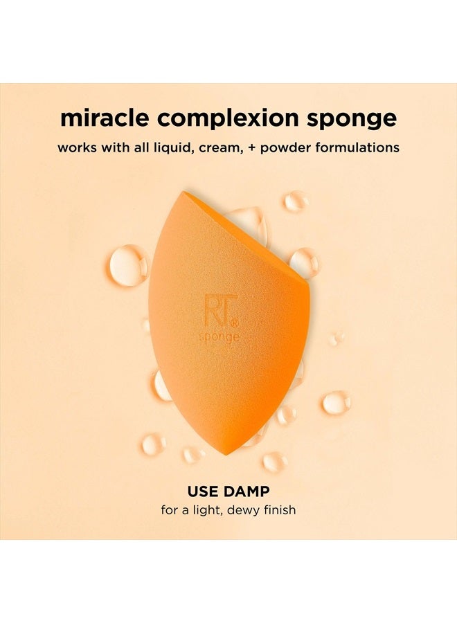 REAL TECHNIQUES Miracle Complexion Sponge Set 4 Pack, Makeup Blender Sponge For Liquid & Cream Makeup, Buildable Coverage, Foundation Sponge For Natural Base, Mother's Day Gift Set, Latex-Free Foam - Image 5