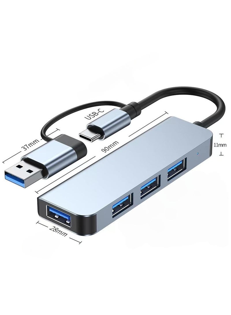 مقسّم USB 3.0 من واحد إلى أربعة USB 3.0 مناسب للكمبيوتر المحمول متعدد الواجهات من نوع تيبيك - Image 1