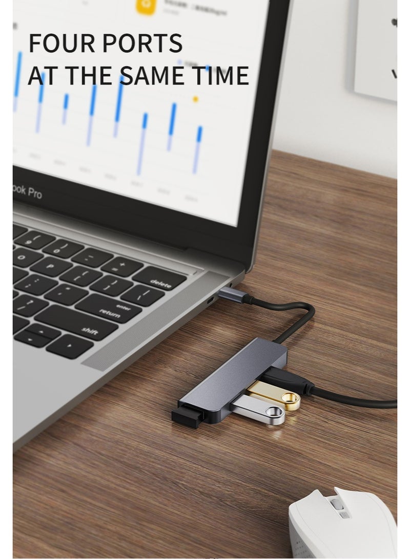 مقسّم USB 3.0 من واحد إلى أربعة USB 3.0 مناسب للكمبيوتر المحمول متعدد الواجهات من نوع تيبيك - Image 3