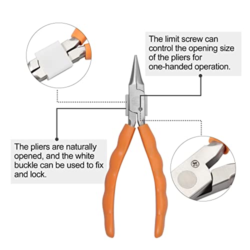 LEONTOOL كماشة ليونتول 6" ذات أنف سلسلة من الفولاذ المقاوم للصدأ - أدوات إصلاح وتعديل النظارات مع مفك براغي وقماش نظارات - Image 3