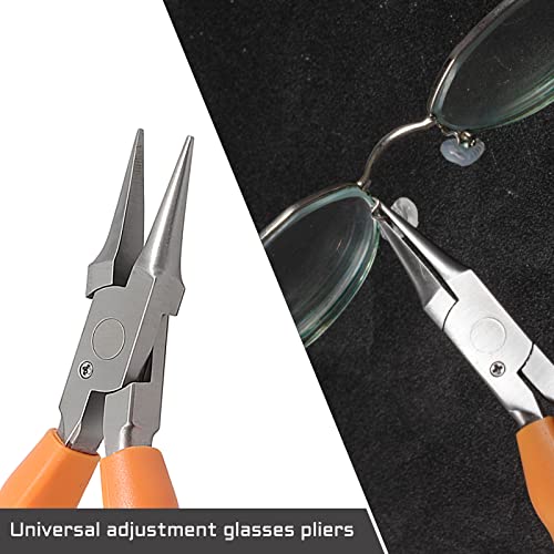 LEONTOOL كماشة ليونتول 6" ذات أنف سلسلة من الفولاذ المقاوم للصدأ - أدوات إصلاح وتعديل النظارات مع مفك براغي وقماش نظارات - Image 4