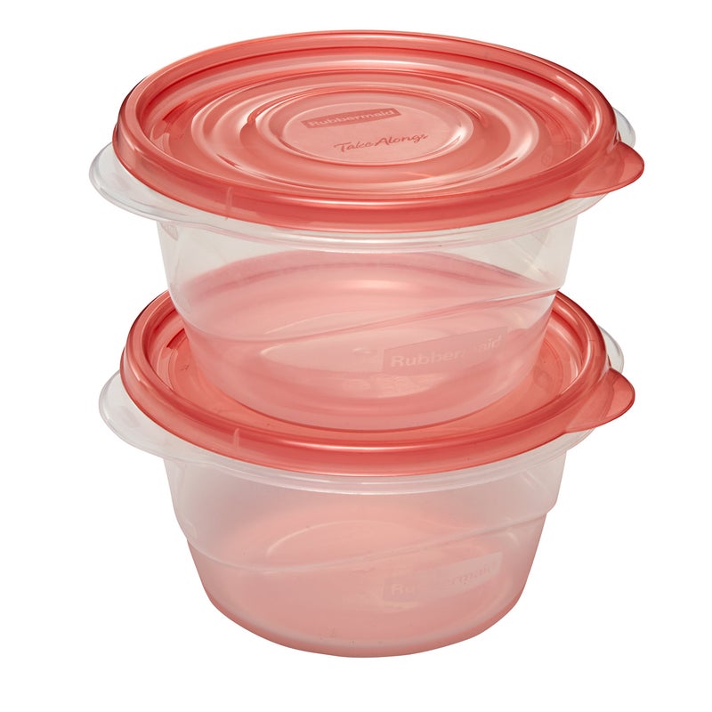 Rubbermaid TakeAlongs Small Bowl Food Storage Containers, 3.2 Cup, Tint Chili, 2 Count - Image 3