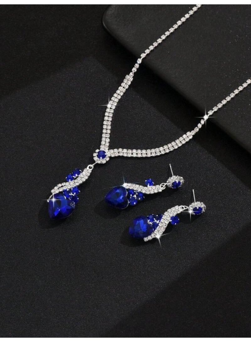 JewelryPalace Amazing Trendy Women's Zirconia Necklace And Earrings Jewellery Set  - Image 4