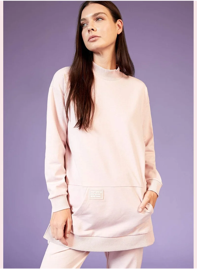 ديفاكتو Woman Regular Fit Mock Neck Sweat Tunic