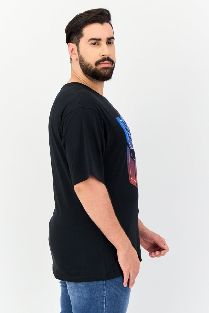 TRANSFORMERS Men Crew Neck Short Sleeves Graphic Print T-Shirt, Black - Image 3