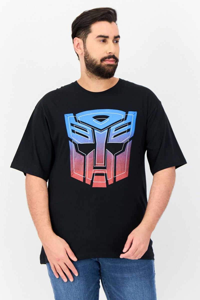 TRANSFORMERS Men Crew Neck Short Sleeves Graphic Print T-Shirt, Black - Image 1