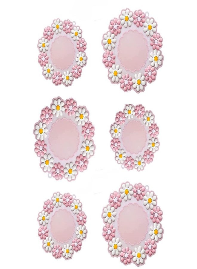 FS COOL Silicone Coasters for Drinks, Cute Sakura Flower Pattern Anti-Slip Silicone Cup Mats Insulated Coaster Protect Furniture from Damage (Pink, Small+Medium, Pack of 6) - Image 1