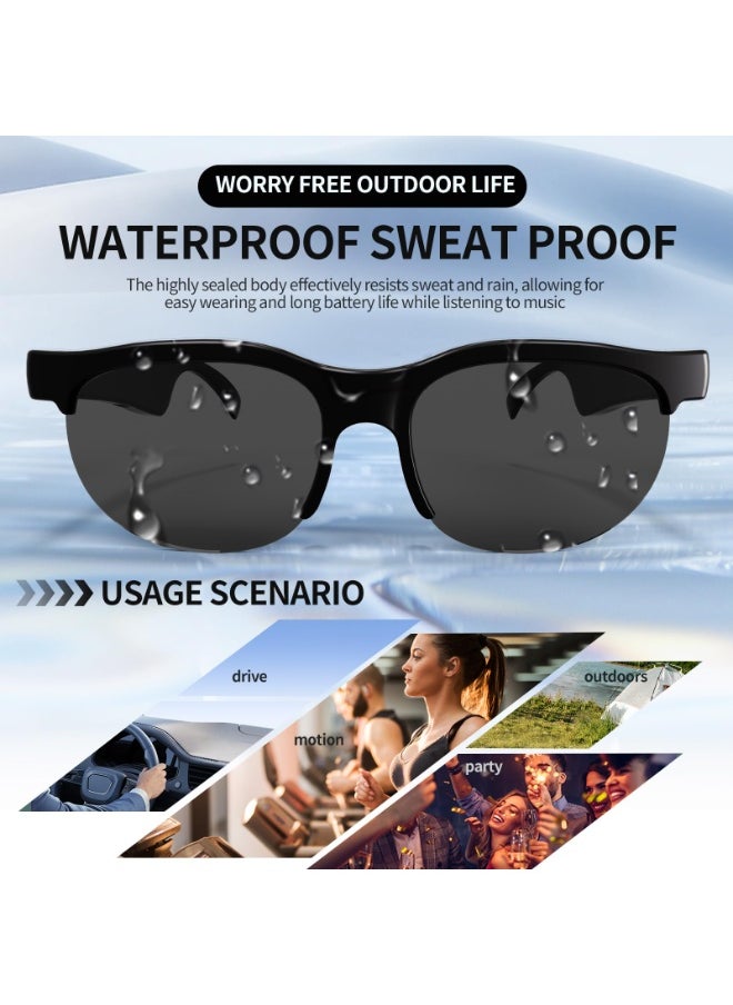 Bluetooth Smart Sunglasses Pro,High-Definition Music Playback,Clear Calls ,Dustproof &IPX5 Waterproof,30g Ultra - Light Design, Polarized Sunglass Lenses, Perfect for Driving/Cycling/Outdoor