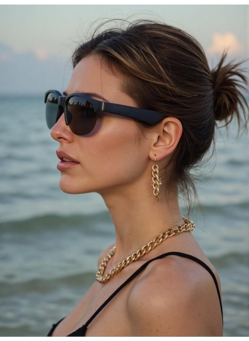Bluetooth Smart Sunglasses Pro,High-Definition Music Playback,Clear Calls ,Dustproof &IPX5 Waterproof,30g Ultra - Light Design, Polarized Sunglass Lenses, Perfect for Driving/Cycling/Outdoor