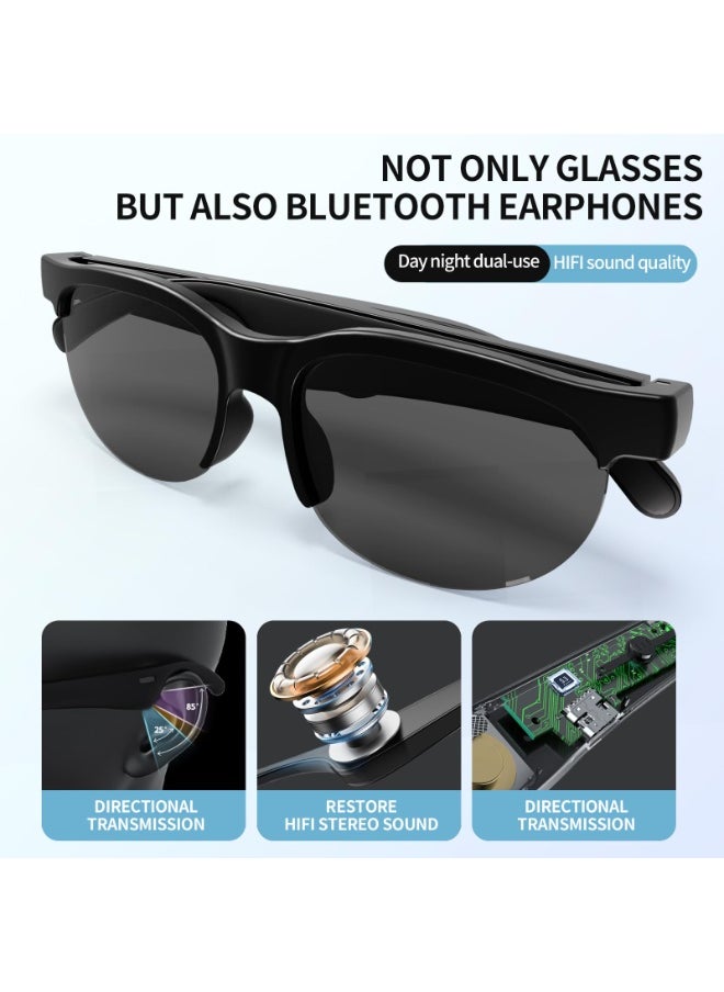 Bluetooth Smart Sunglasses Pro,High-Definition Music Playback,Clear Calls ,Dustproof &IPX5 Waterproof,30g Ultra - Light Design, Polarized Sunglass Lenses, Perfect for Driving/Cycling/Outdoor