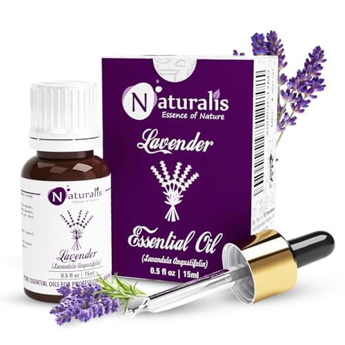 Naturalis Lavender Oil - Pure, Natural, and Undiluted Lavender Essential Oil for Hair, Skin Bath & Therapeutic Massage - Ideal Lavender Essential Oil for Diffuser - 15ml - Image 1