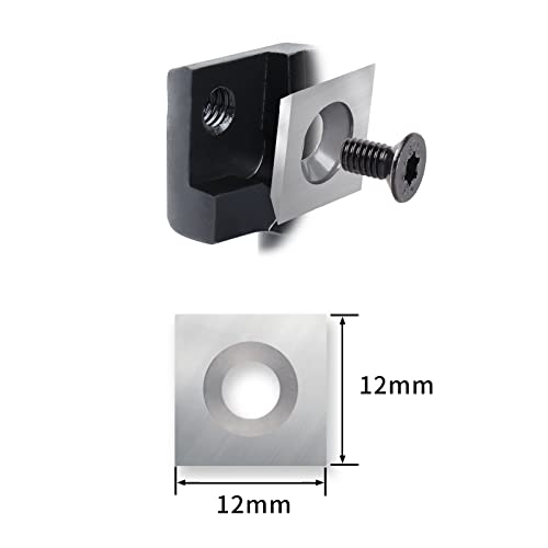 BINSTAK - K1222 -Square Corner 12mm Carbide Inserts 4 Edges (12mm lengthX12mm widthX2.2mm thick-35 Degree Cutting Angle), 10pcs, Countersink Hole, for BINSTAK 1/4" Shank 1-1/4" Cut Dia. CNC Router Bit - Image 3