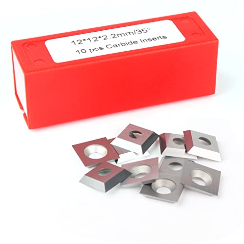 BINSTAK - K1222 -Square Corner 12mm Carbide Inserts 4 Edges (12mm lengthX12mm widthX2.2mm thick-35 Degree Cutting Angle), 10pcs, Countersink Hole, for BINSTAK 1/4" Shank 1-1/4" Cut Dia. CNC Router Bit - Image 4