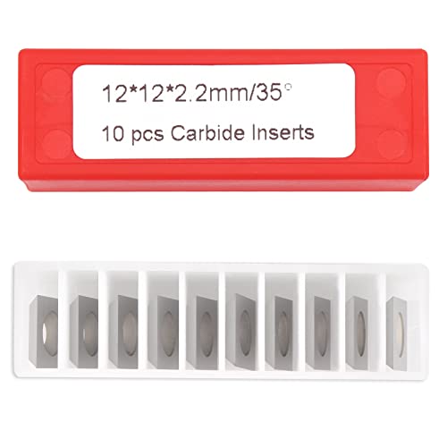 BINSTAK - K1222 -Square Corner 12mm Carbide Inserts 4 Edges (12mm lengthX12mm widthX2.2mm thick-35 Degree Cutting Angle), 10pcs, Countersink Hole, for BINSTAK 1/4" Shank 1-1/4" Cut Dia. CNC Router Bit - Image 5