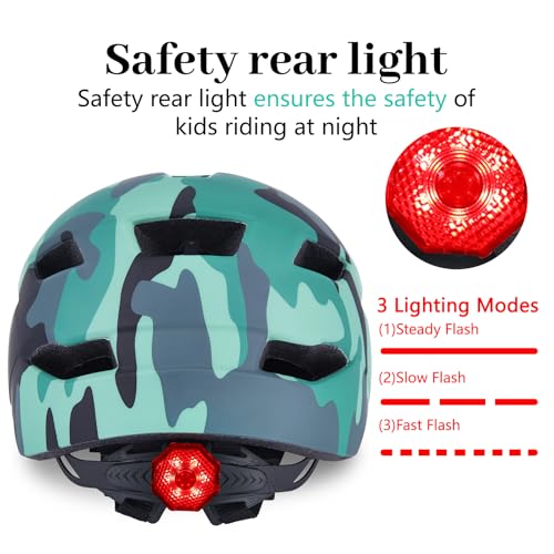 Bilaki Kids Bike Helmet, Boys Girls Helmets from Toddler to Youth, 2 Sizes for Child Ages 2-3-5-8-14 Years, Toddler Bicycle Helmet with Detachable Visor & LED Light, Adjustable Multi-Sport Helmet - Image 4