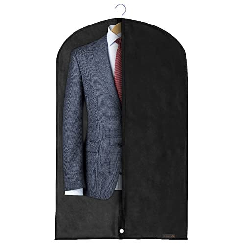 HANGERWORLD 40" Garment Bag Suit Bags for Closet Storage Breathable Clothes Cover Dust Protector (3 Pack, Black) - Image 2