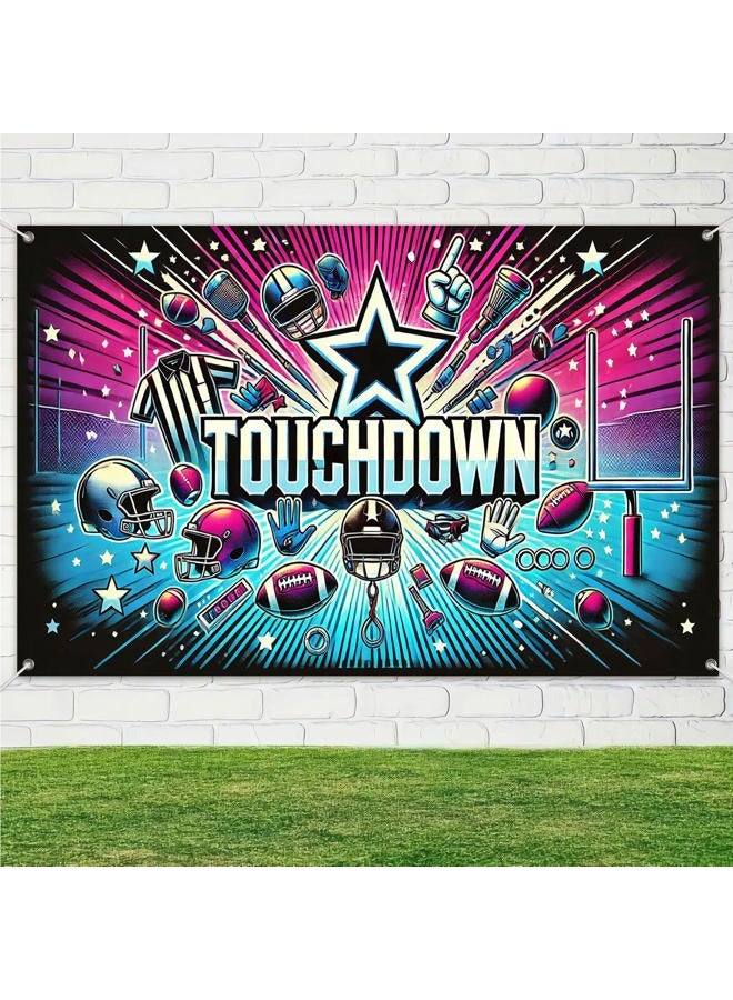 HOMETITUTE Football Touchdown Party Banner 71x43 Inch Stadium Glow Backdrop Game Day Celebration Poster Field Lights Sports Theme Decoration for Indoor Outdoor Events and Gatherings - Image 4