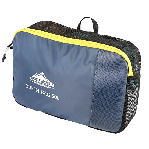 Cascade Mountain Tech 60L Duffle Bag, Convertible Travel Duffel Bag for Men Women, Water Resistant & Tear Resistant (Blue) - Image 4