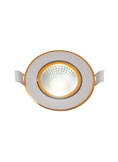 El Rawda Lighting Spot Inside The Gypsum, 7 Cm Opening, White Body X Gold, 6 Watts, 3-Motion Lighting  White - Warm - Cool Pcs 9x9x4 cm 