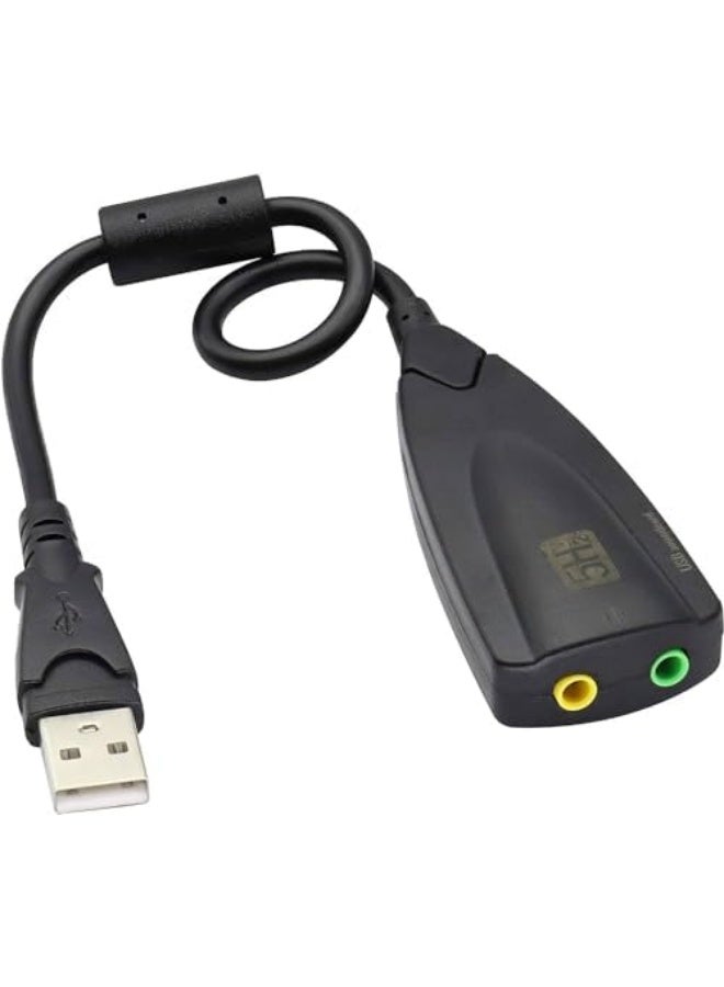 Axon X1174 USB 7.1 External Sound Card Adapter, 5H, 2-Port, 3D Channel, Headphone Equalizer with 3.5mm Jack Microphone for Laptop and PC - Image 1