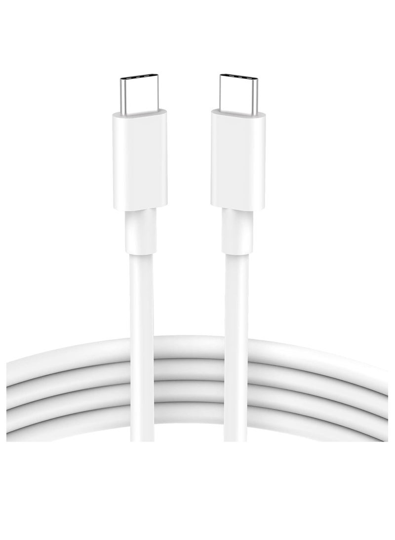 لوكاداه كابل شحن USB-C إلى USB-C لأجهزة آيفون 16، أبيض، شاحن سريع، طوله 6 أقدام، من النوع C إلى النوع C، سلك شاحن سريع، متوافق مع آيفون 15/16، 15/16 برو، 15/16 بلس، 15/16 برو ماكس، وماك بوك برو/إير، من النوع C، بقوة 60 واط - Image 1