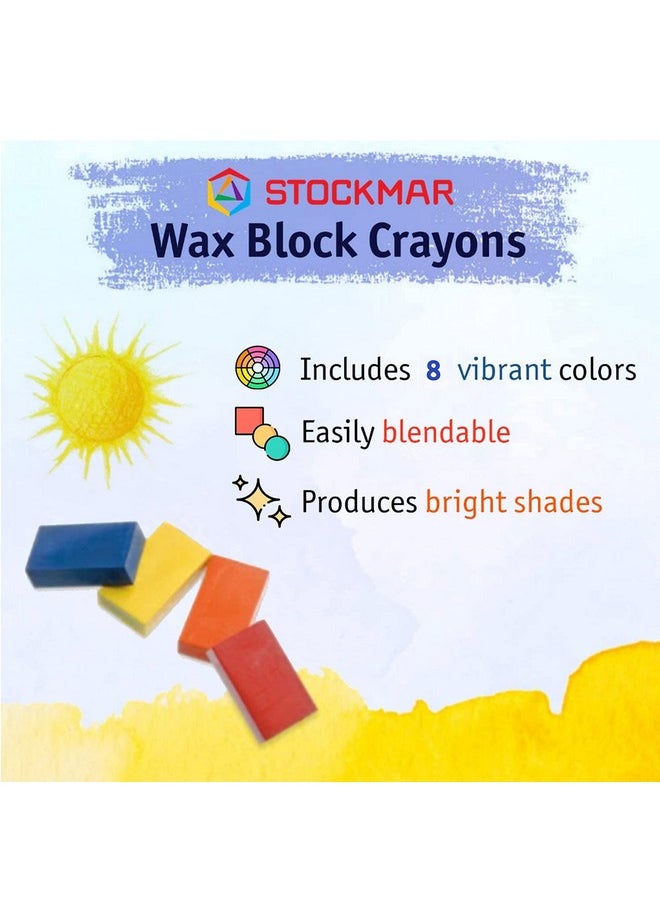 Stockmar Beeswax Block Crayons Set Of 8 Non Toxic Safe Natural Jumbo Crayons For Toddlers Kids Teens Adults Waldorf Homeschool Waldorf Art Supplies In Storage Tin Case Made In Germany  - Image 2