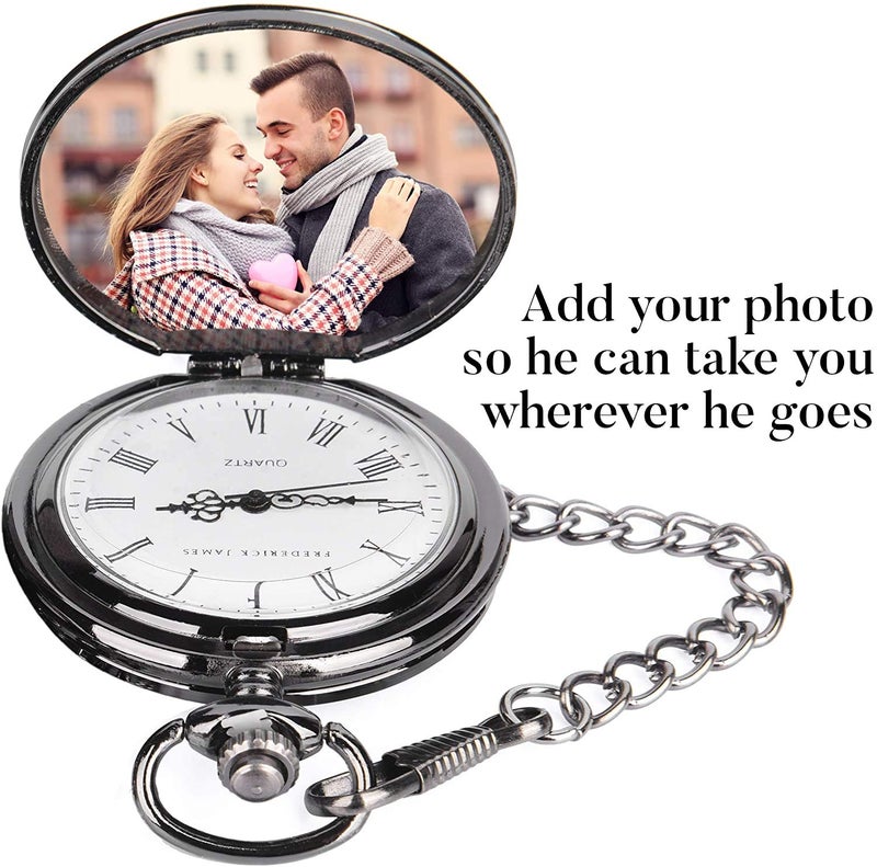FJ FREDERICK JAMES Anniversary Gift's for Men - Engraved ‘to My Husband’ Pocket Watch | Anniversary Gift's for Him I Love You Gift for Husband for Birthday I Valentines - Image 4