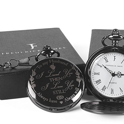 FJ FREDERICK JAMES Anniversary Gift's for Men - Engraved ‘to My Husband’ Pocket Watch | Anniversary Gift's for Him I Love You Gift for Husband for Birthday I Valentines - Image 3