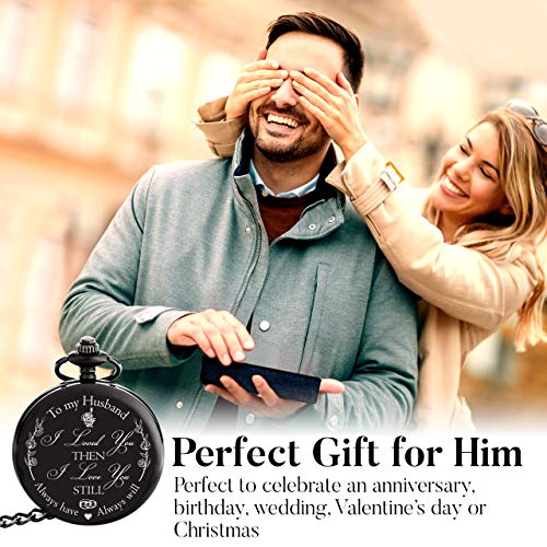 FJ FREDERICK JAMES Anniversary Gift's for Men - Engraved ‘to My Husband’ Pocket Watch | Anniversary Gift's for Him I Love You Gift for Husband for Birthday I Valentines - Image 2