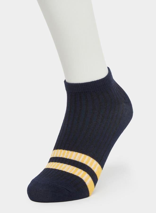 Set of 5 - Striped Ribbed Ankle Length Socks - Image 4