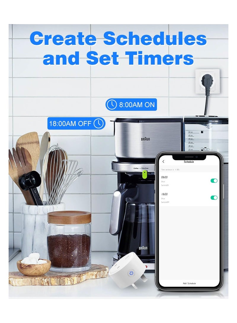 SYOSI Smart Plug WiFi, WiFi Socket Monitor Timing Smart Plug SmartLife APP Plug App Controlled Outlet Remote Control Smart Electrical Plug Competible with Amazon Alexa (Echo, Echo Dot), Google Home, IFTTT - Image 5