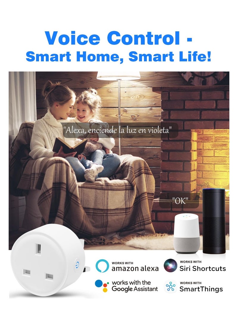 SYOSI Smart Plug WiFi, WiFi Socket Monitor Timing Smart Plug SmartLife APP Plug App Controlled Outlet Remote Control Smart Electrical Plug Competible with Amazon Alexa (Echo, Echo Dot), Google Home, IFTTT - Image 2