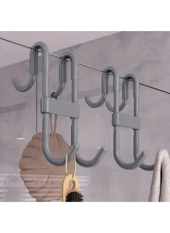 White Heavy Duty Shower Door Hooks 2pcs Rustproof No Drill Bathroom Organizer - Image 3