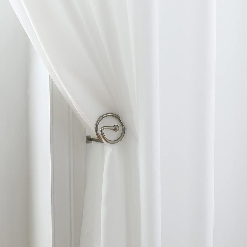Elifel CHIMEI Drapery Holdbacks Set of 2 Silver, Curtian Hold Backs for Drapes, Decorative Swags for Wall, Easy to Intall Curtain Holdbacks Tiebacks Looks Nice for Décor Home… - Image 5