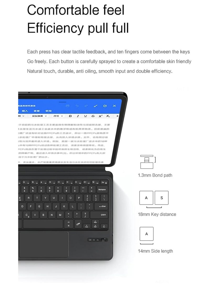 general Touch Keyboard Case Compatible with Honor Pad 10 12.1-inch (2025), Soft Tablet Case, Magnetic Detachable Wireless Keyboard - Image 4
